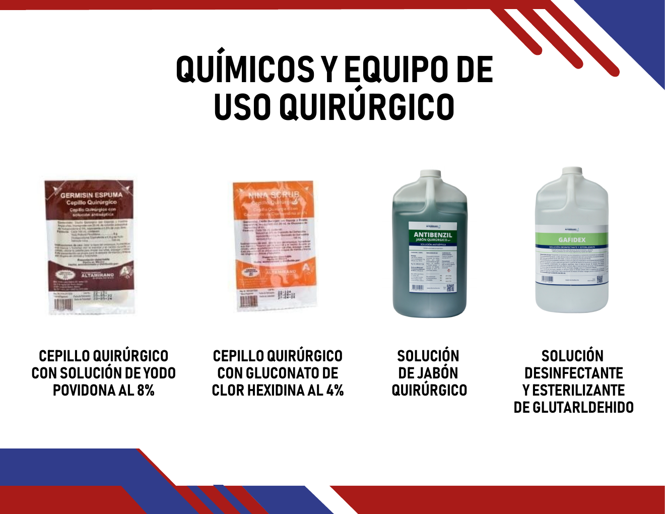 Productos de higiene institucional y uso quirúrgico de Quimia Industrial